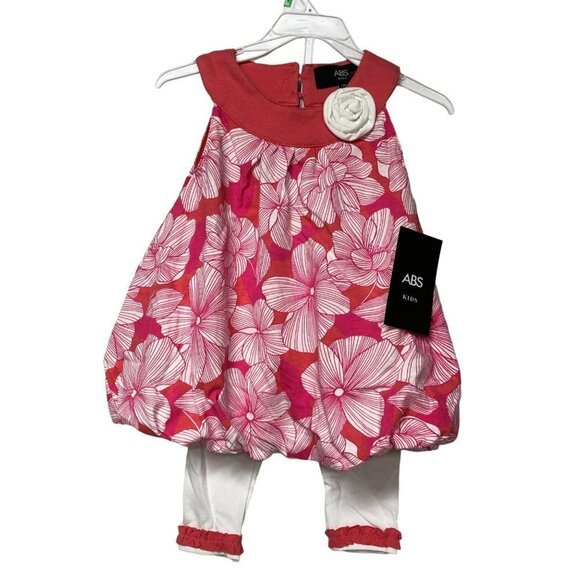 ABS KIDS BABY GIRL TWO PCS OUTFIT SET DRESS & WHITE LEGGING 18MOS NEW WITH TAG - Picture 10 of 11